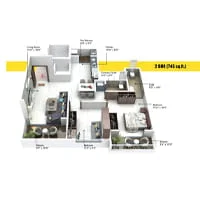 Vaastu Dreams Moshi-Chikhali 2 BHK Floor Plan Image